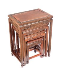 CHINESE CHERRYWOOD NEST OF TABLES at Ross's Online Art Auctions